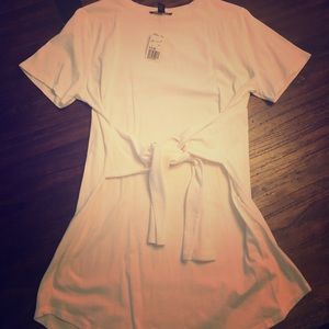 White tie front T-shirt dress